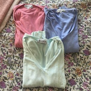 3 Wildfox M V Neck Long Sleeve